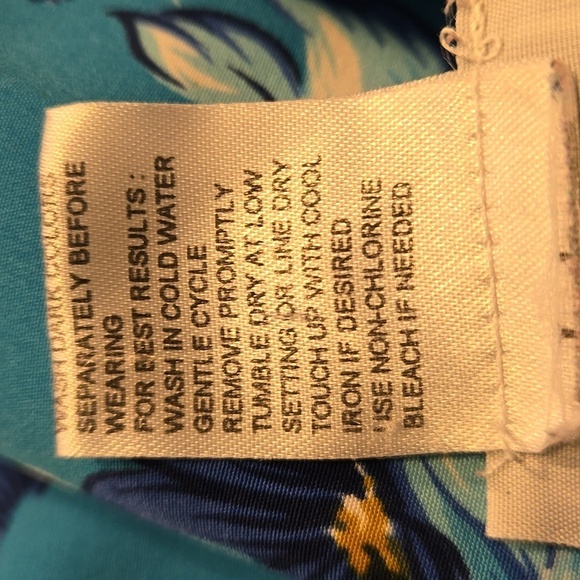 Vintage Koret Tropical Blue Floral Maxi Skirt with Flare Woman Size 20W - Picture 4 of 7